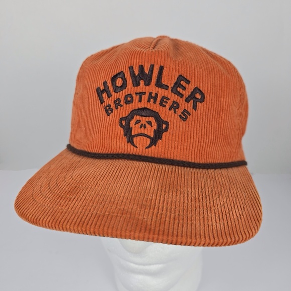 Howler Brothers Other - Howler Brothers Rope Cap Hat Embroidered Snapback Orange/Brown Corduroy NWOT